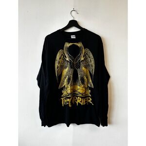 The Carrier Shirt Mens Large Black Gold Graphic Long Sleeve Band Tee Hardcore